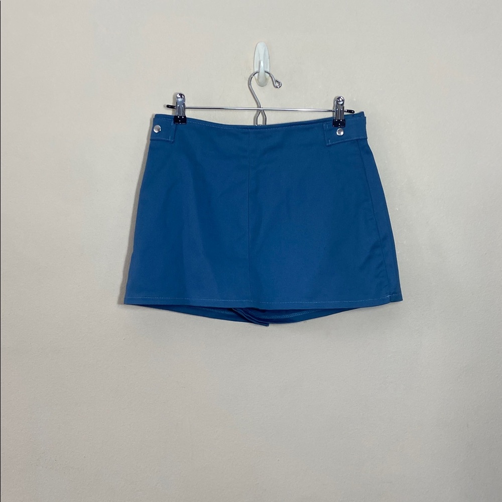 Zara Women's Skort Short Blue Denim Large Summer Cute Shorts Skirt Casual Mini - Picture 3 of 7